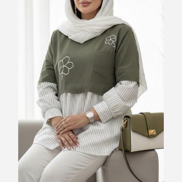 شومیز مانتویی مزونی دوگل