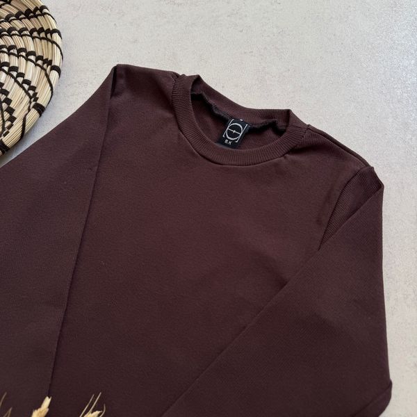 بلوز یقه گرد شکلاتی با تخفیف ویژه