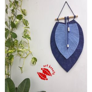 دیوارکوب دو برگ مکرومه دکوری مدل بابونه