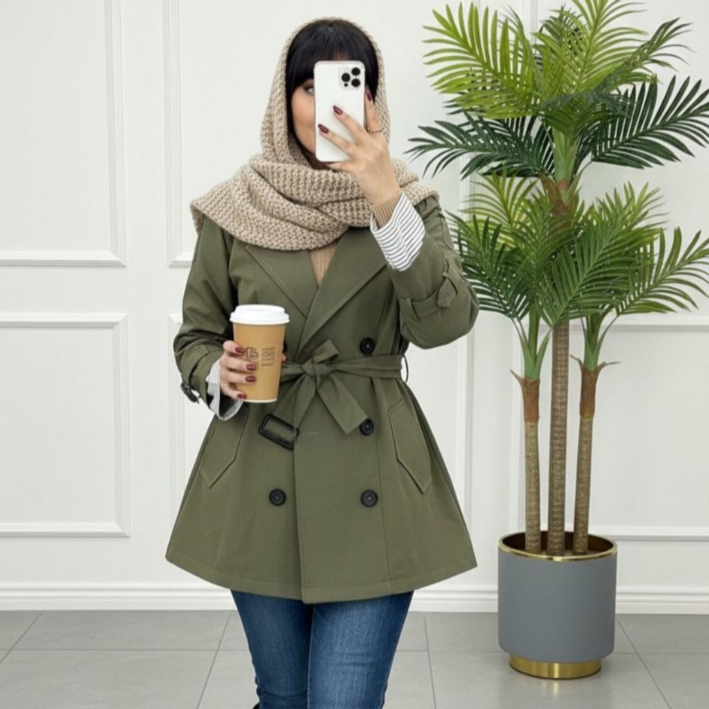 خرید انلاین بارونی زنانه و دخترانه طرح سارینا