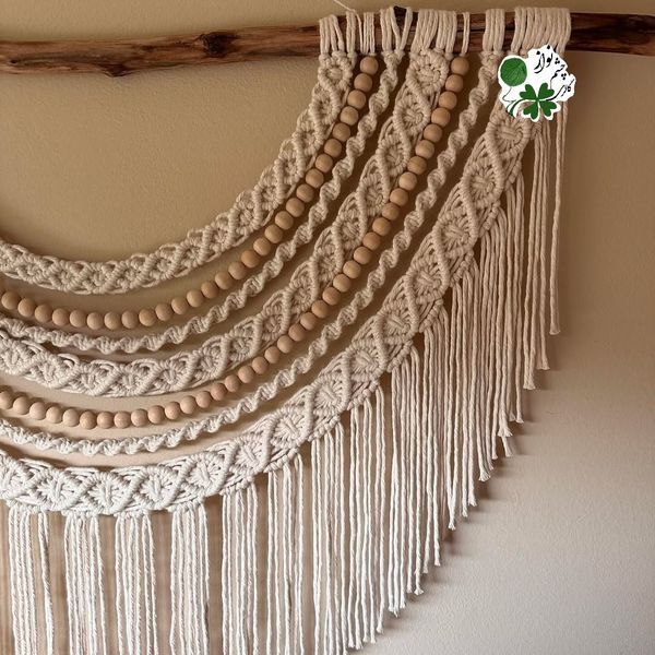 دیوارکوب مکرومه بافی طرح ،،ماه گره،، چشم نواز