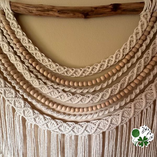 دیوارکوب مکرومه بافی طرح ،،ماه گره،، چشم نواز