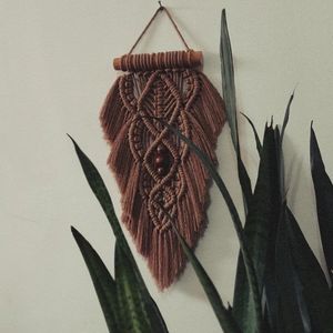 دیوارکوب تک برگ مکرومه بافی مدرن مدل کوهستان