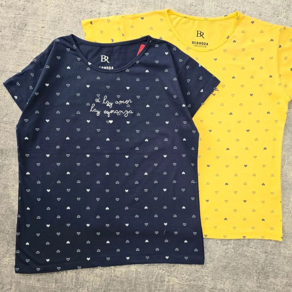 خرید اینترنتی تیشرت قلبی گلدوزی شده زنانه