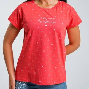 تیشرت قلبی گلدوزی شده زنانه