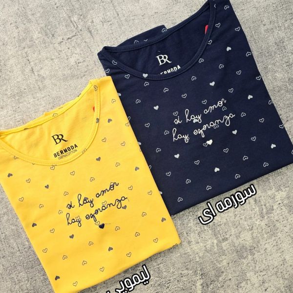 تیشرت قلبی گلدوزی شده زنانه