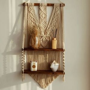 قیمت ارزان شلف دو طبقه مکرومه بافی مدل درسا