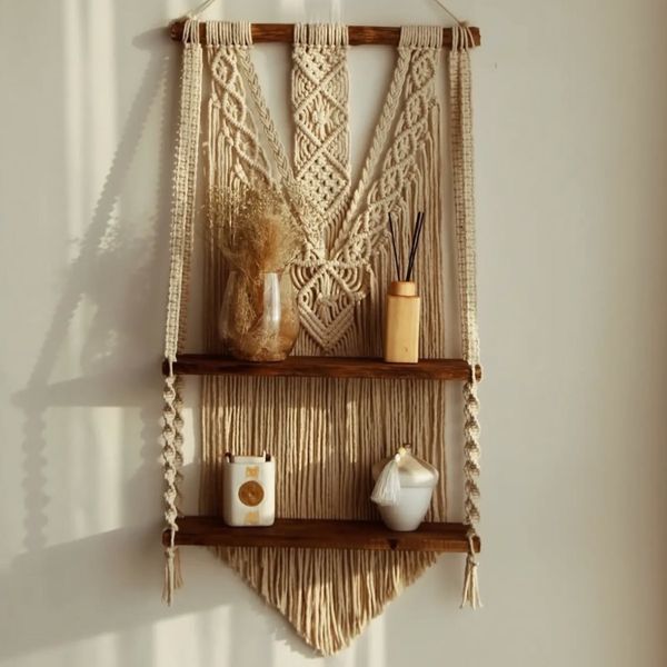 شلف دو طبقه مکرومه بافی مدل درسا