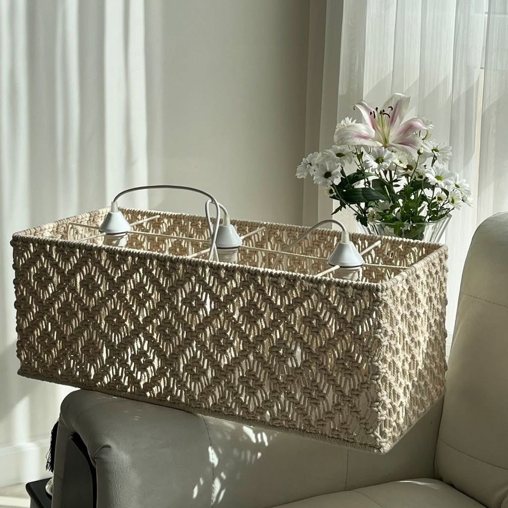 خرید انلاین لوستر مکرومه بافی سایز بزرگ