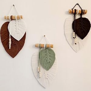 دیوارکوب دو برگ مکرومه مدل جواهر