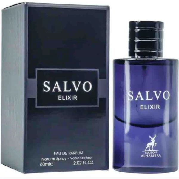ادکلن SALVO ELIXIR الحمبرا مشابه ساواچ الکسیر رایحه تند و تلخ حجم 60 میل