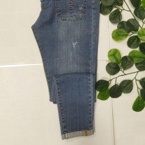 خرید آنلاین شلوار لی مام فیت دم پا پاکتی زنانه shl6r