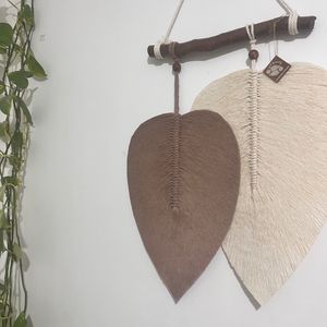 اویز دو برگ مکرومه مدل رونیکا