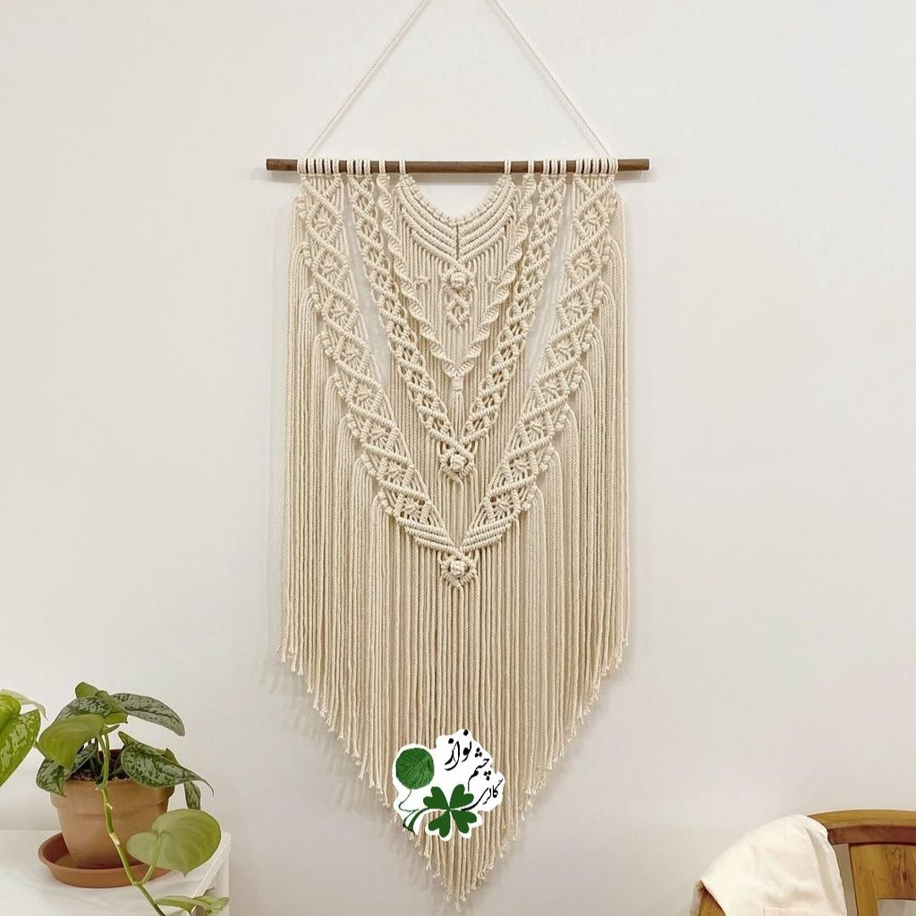 قیمت ارزان دیوارکوب مکرومه بافی طرح آبشارسبز