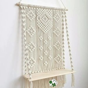 دیوارکوب شلف مکرومه بافی