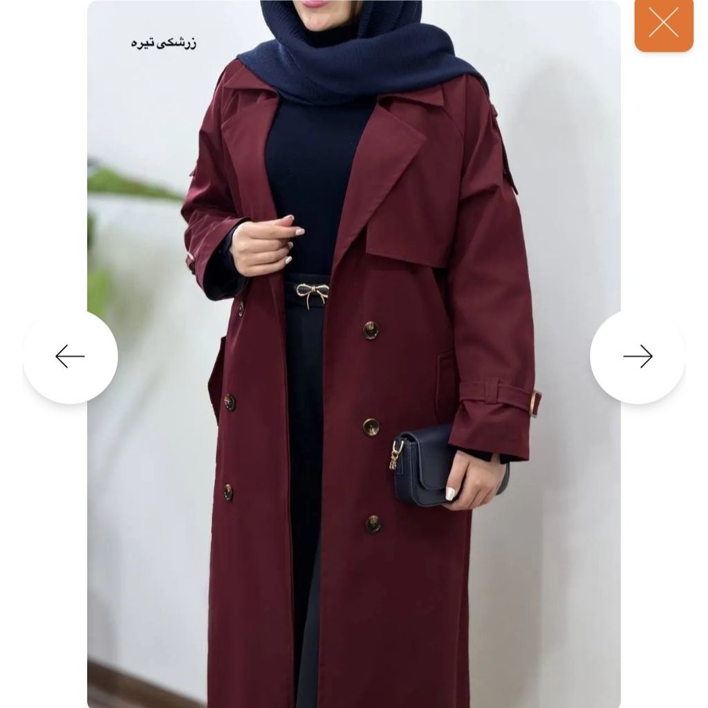 فروش اینترنتی ترنچ کت بلند آستردار نورا 1