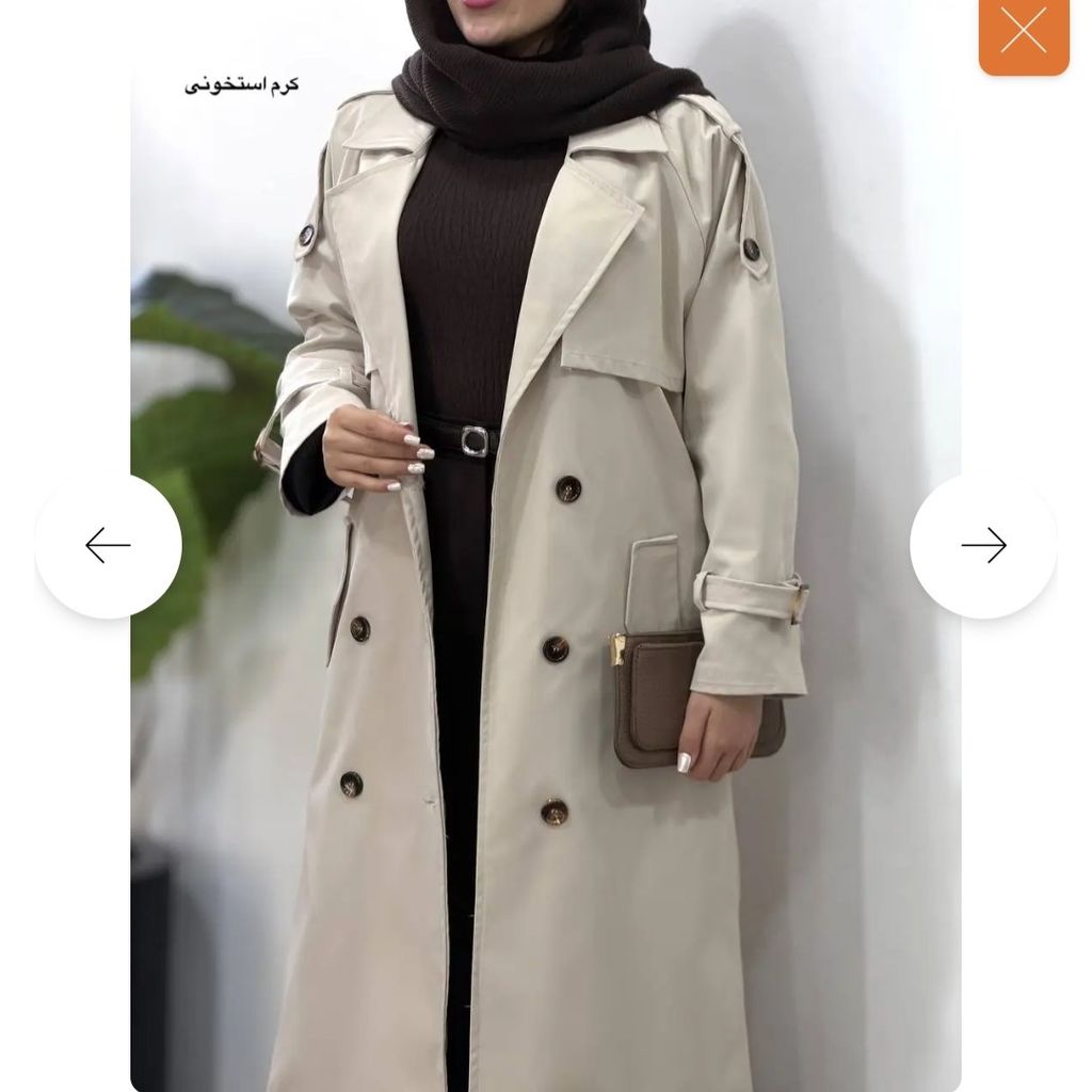 قیمت ارزان ترنچ کت بلند آستردار نورا 1