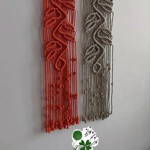 قیمت ارزان آویز دیواری مکرومه طرح ،،جوانه های بهاری،،