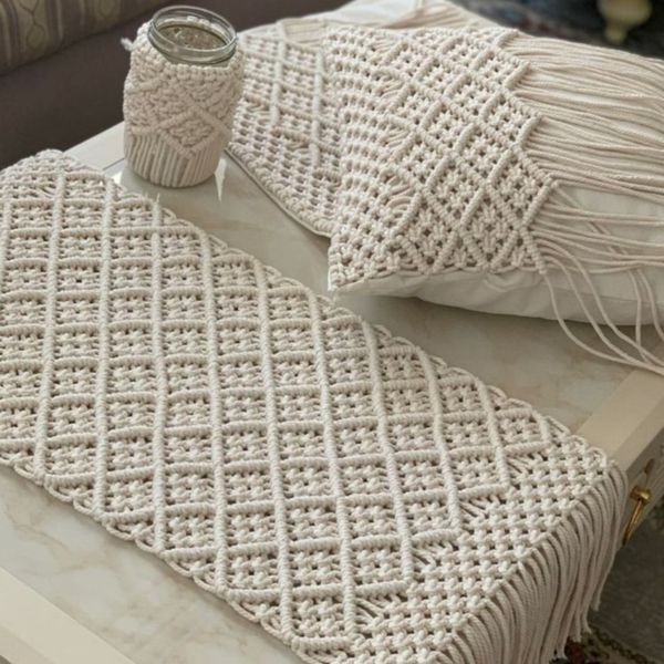 رانر دستبافت مکرومه طرح،،چشم نواز