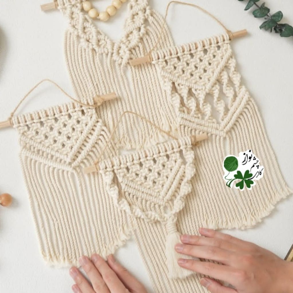 فروش اینترنتی مینی آویزهای دستبافت مکرومه