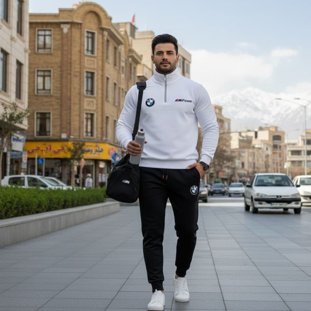 قیمت ارزان ست دورس و شلوار BMW مردانه طرح MPower