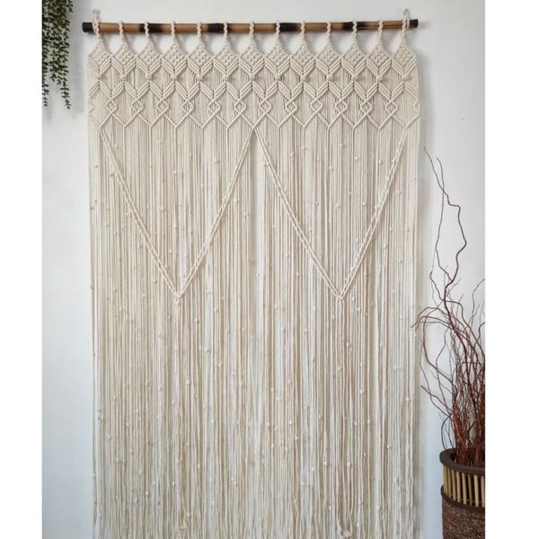 پرده مکرومه بافی مدرن ارت بیوتی پربافت