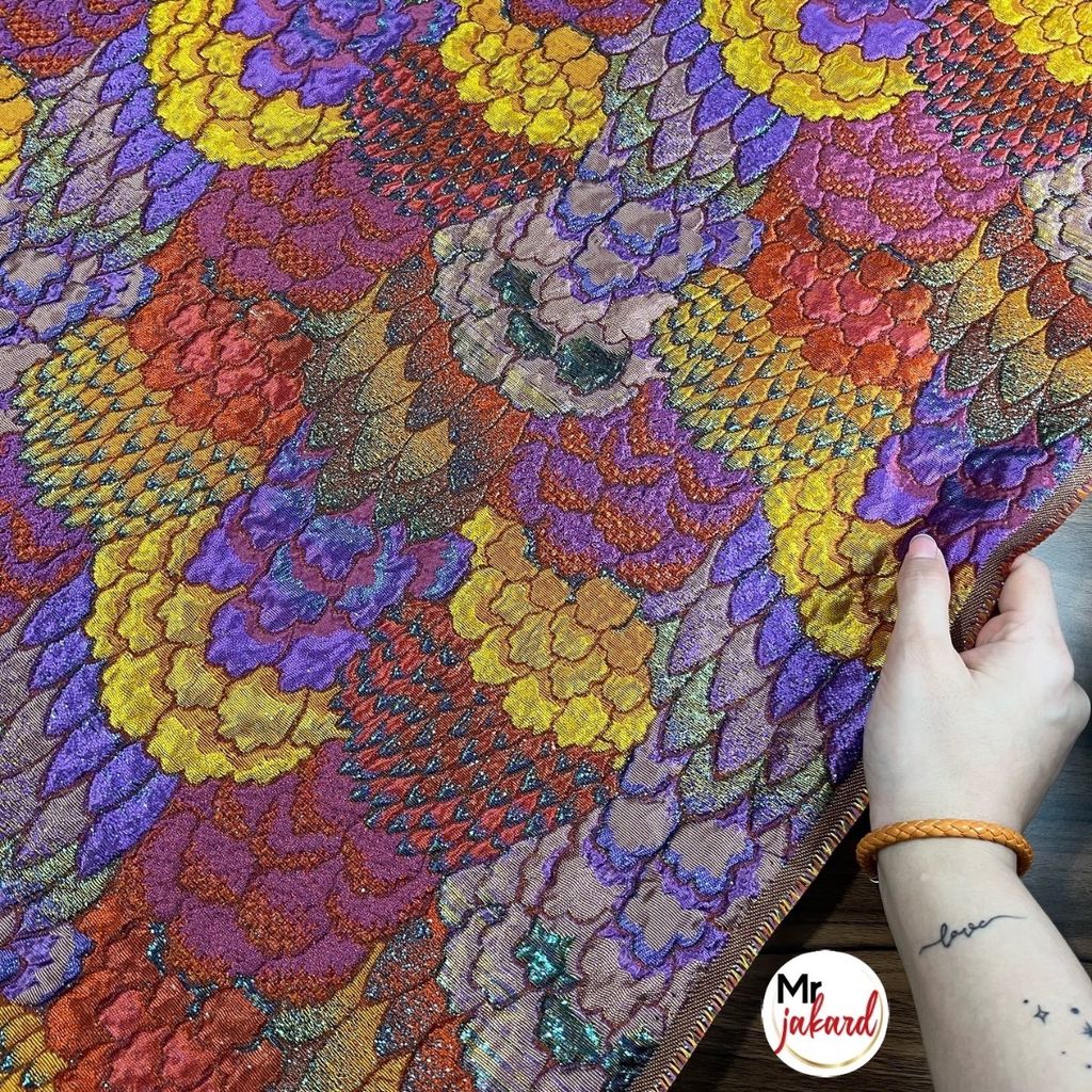 خرید اینترنتی پارچه ژاکارد طاووسی