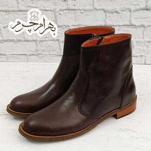 خرید انلاین نیم بوت زنانه چرم طبیعی مدل ناتالی کلاسیک قهوه ای