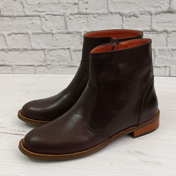 نیم بوت زنانه چرم طبیعی مدل ناتالی کلاسیک قهوه ای