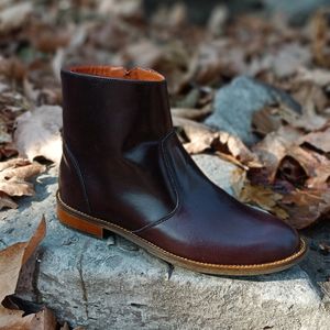 خرید انلاین نیم بوت زنانه چرم طبیعی مدل ناتالی کلاسیک قهوه ای