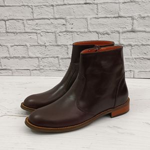 فروش اینترنتی نیم بوت زنانه چرم طبیعی مدل ناتالی کلاسیک قهوه ای