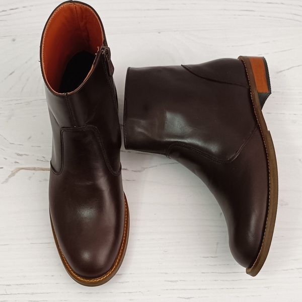 نیم بوت زنانه چرم طبیعی مدل ناتالی کلاسیک قهوه ای