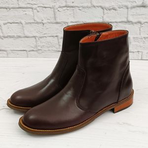 قیمت ارزان نیم بوت زنانه چرم طبیعی مدل ناتالی کلاسیک قهوه ای