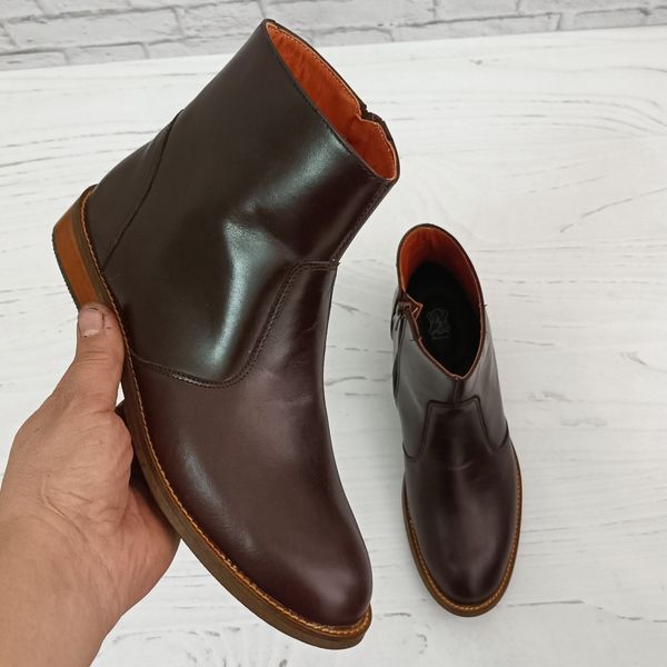 نیم بوت زنانه چرم طبیعی مدل ناتالی کلاسیک قهوه ای