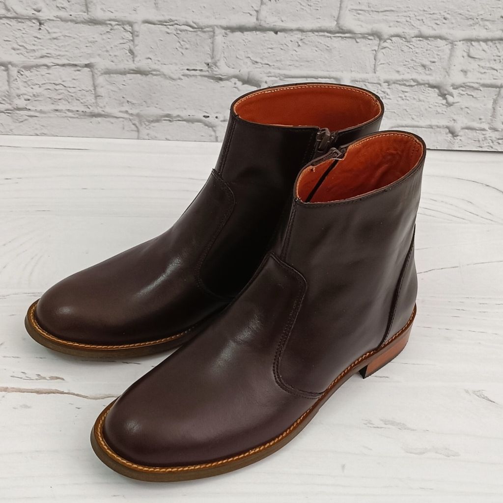 فروش اینترنتی نیم بوت زنانه چرم طبیعی مدل ناتالی کلاسیک قهوه ای