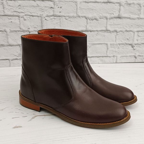 نیم بوت زنانه چرم طبیعی مدل ناتالی کلاسیک قهوه ای