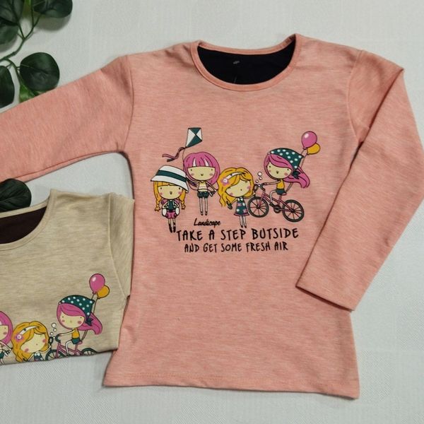 بلوز آستین بلند دخترانه blz4e