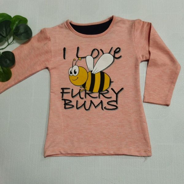 بلوز آستین بلند دخترانه چاپ زنبور ch54