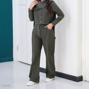 خرید آنلاین ست کراپ کت و شلوار بخیه دوزی