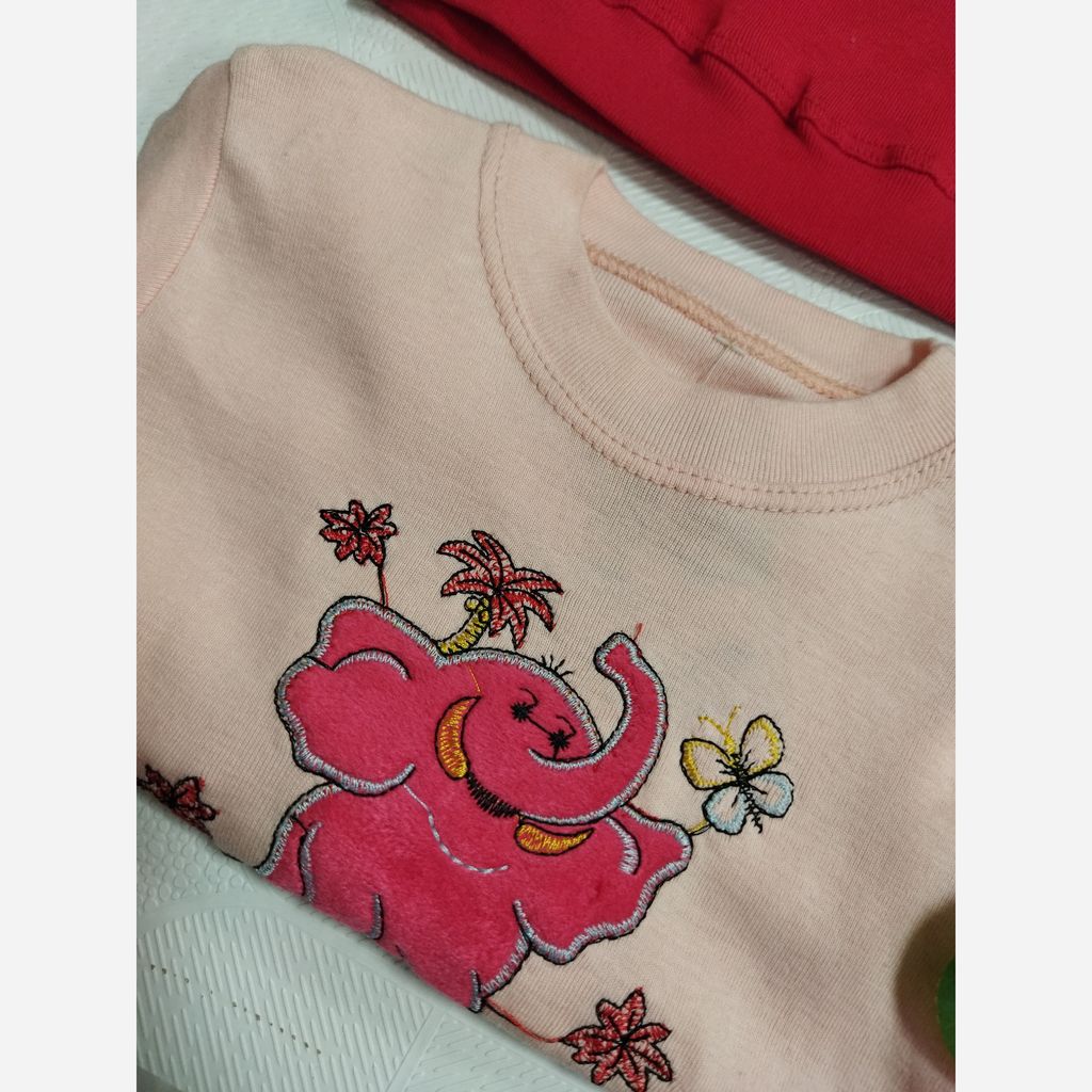 خرید آنلاین بلوز شلوار دخترانه چاپ فیل سایز 30 و 35