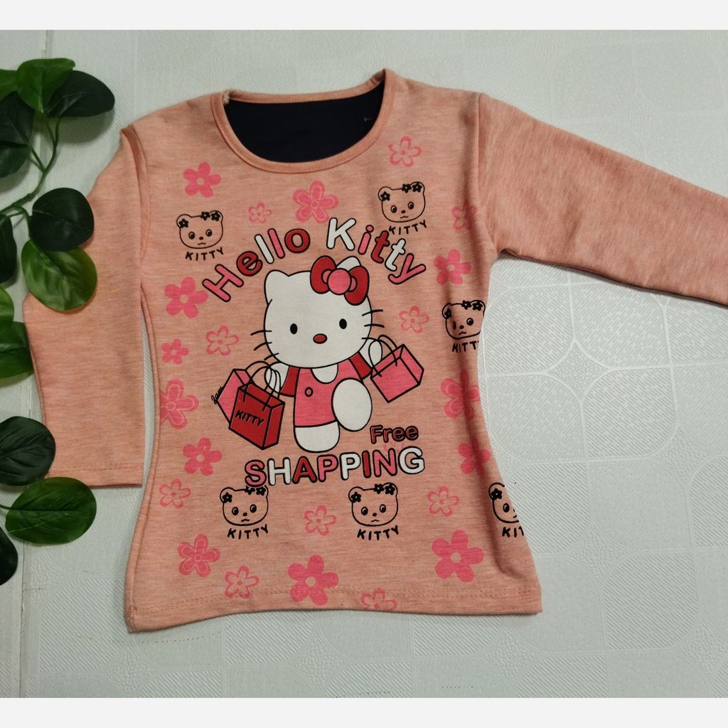 قیمت بلوز آستین بلند دخترانه چاپ کیتی blz5r