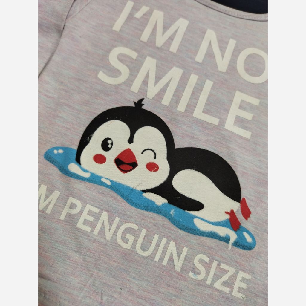 فروش اینترنتی بلوز آستین بلند دخترانه چاپ پنگوئن blz65