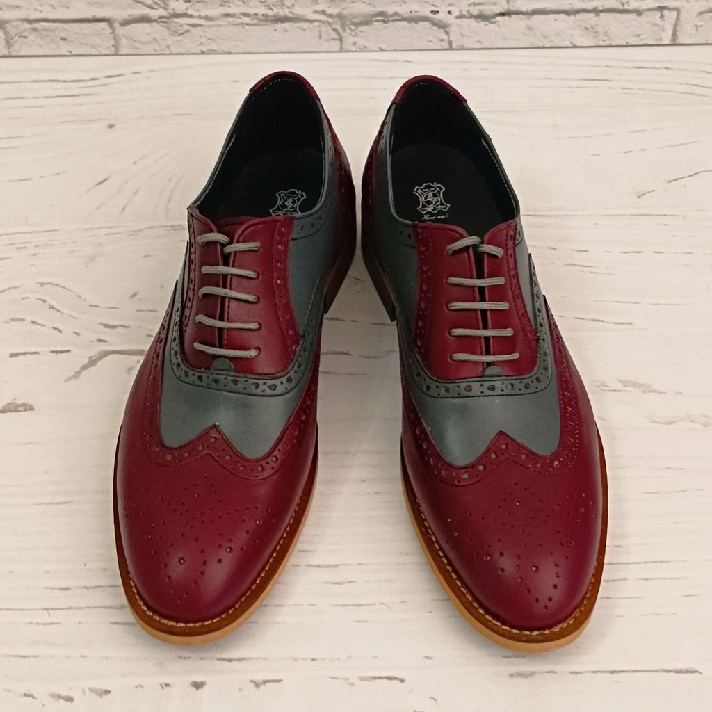 خرید انلاین کفش مردانه مجلسی چرم طبیعی دستدوز مدل نیلسون زرشکی طوسی