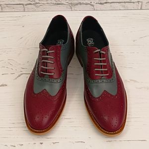 خرید انلاین کفش مردانه مجلسی چرم طبیعی دستدوز مدل نیلسون زرشکی طوسی