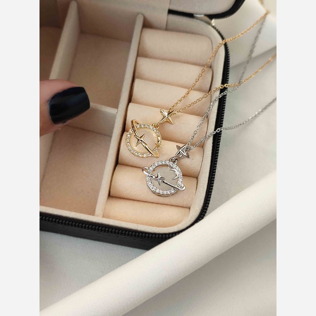 خرید آنلاین گردنبند زحل زنانه