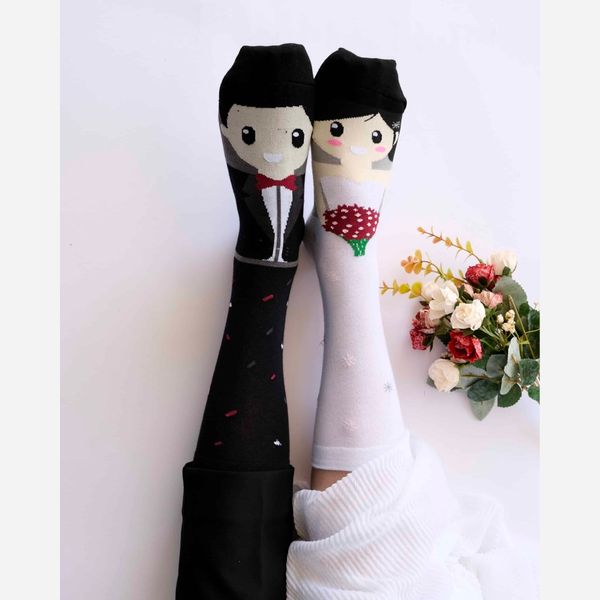 جوراب ساقدار لنگه به لنگه عروس داماد