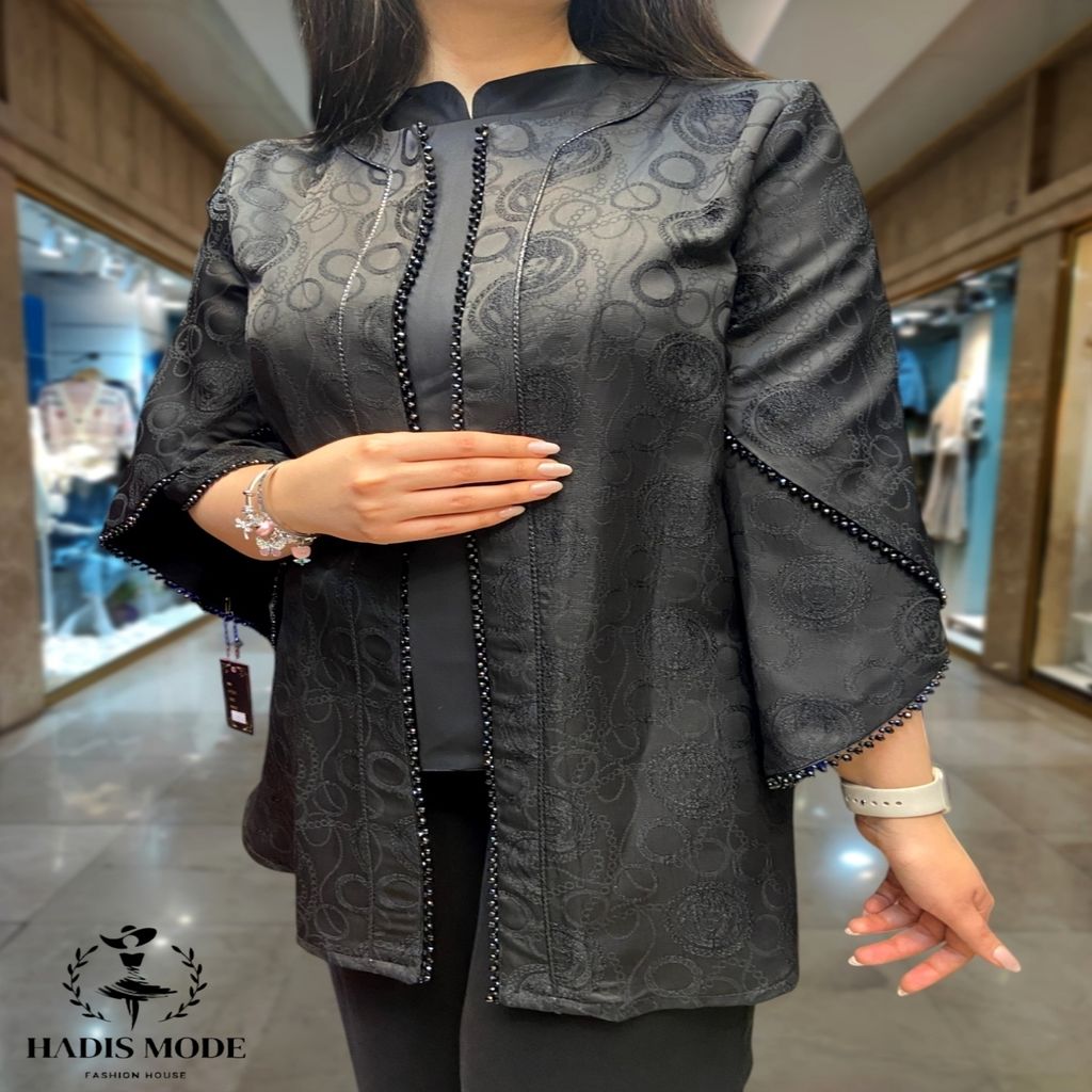 خرید اینترنتی قیمت کت زنانه مجلسی ژاکارد طرح ورساچه