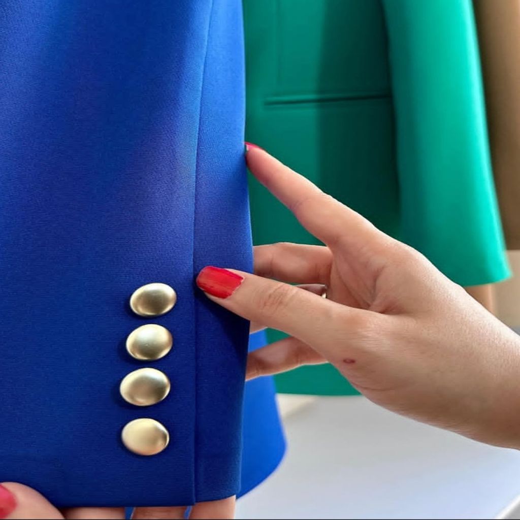 خرید اینترنتی قیمت کت زنانه کرپ سبز زارا مدل المینا