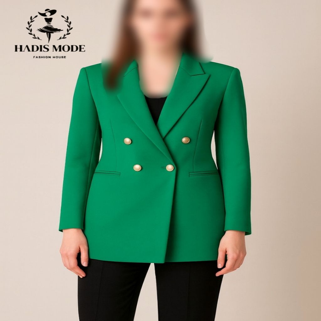 خرید اینترنتی قیمت کت زنانه کرپ سبز زارا مدل المینا