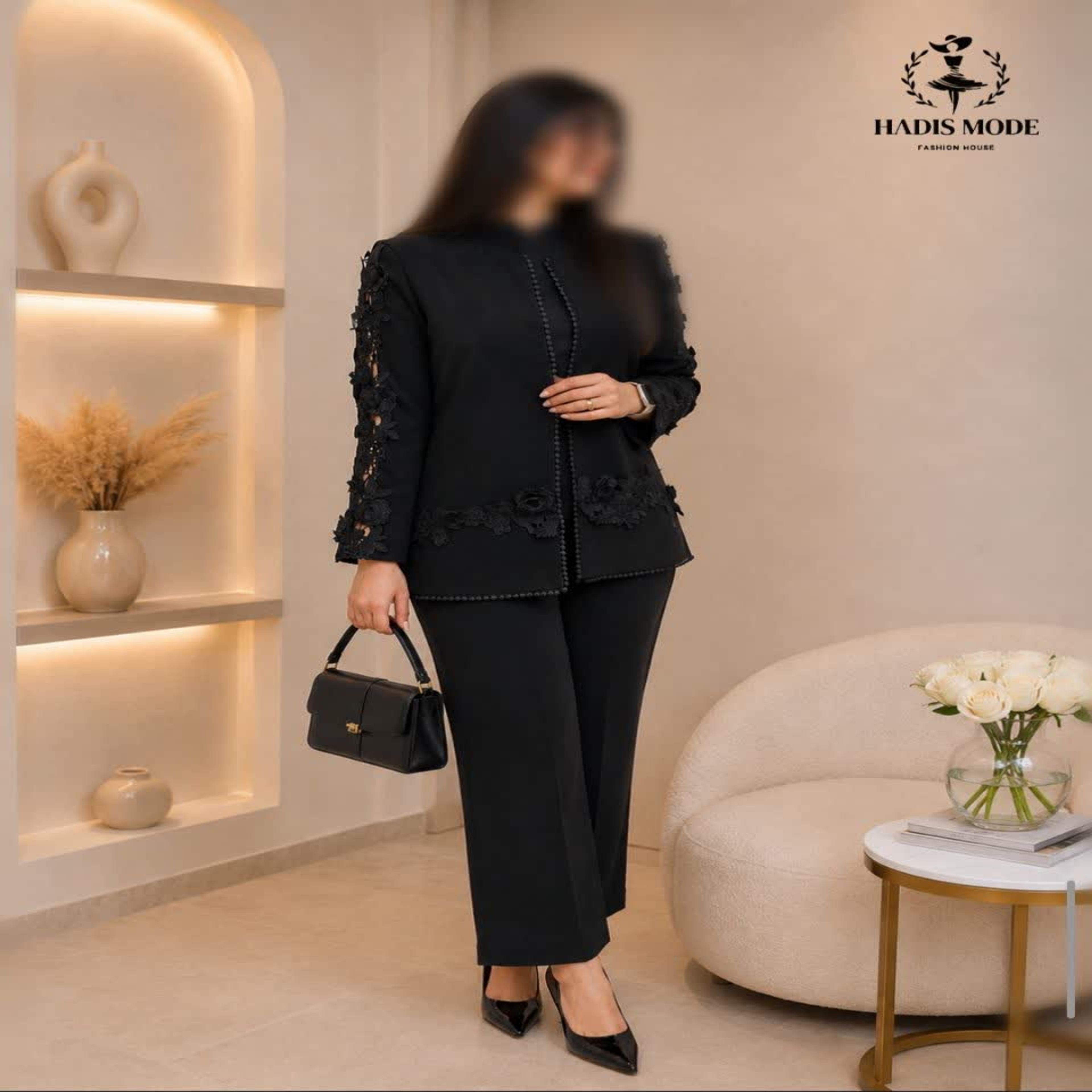 خرید اینترنتی قیمت کت و شلوار مجلسی زنانه کرپ مرویجت رز